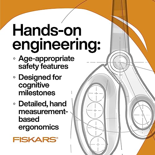 Fiskars 5" Blunt-Tip Scissors, Kids Ages 4-7, Assorted Colors, 24-Pack