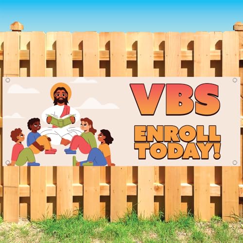 Virtual Bible School Banner 13 oz | Non-Fabric | Heavy-Duty Vinyl Single-Sided With Metal Grommets SB10586