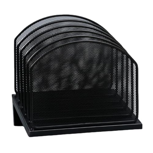 AKOUFAL Desk File Organizers Vertical File Folder Holder Metal Rack File Sorter Document Holder Fit for Office Classroom