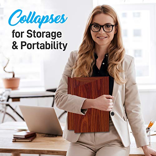 Pyle Foldable Desktop Lectern Podium Stand - Portable Folding Tabletop Desk Teacher Speaker Lecture Classroom Presentation Stand, Laptop Computer Book Holder, Collapsible for Easy Storage