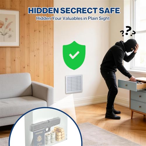 POCHAR Hidden In Wall Safe with Vent Cover, Hidden Compartment Secret Safe