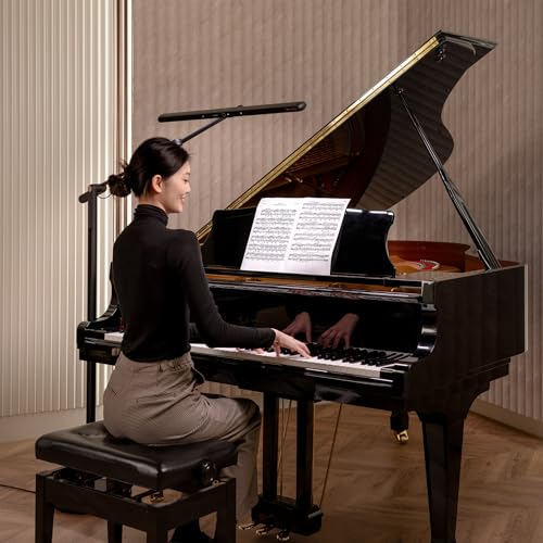 BenQ PianoLight Grand, LED Piano Floor Lamp for Grand, Upright & Digital Pianos, Wide & Even Illumination, Auto Dimming, 14 Brightness Levels x 7 Color Temperatures, Auto On/Off, Black