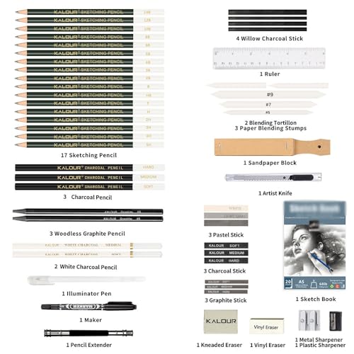 ZYQHMY 54 Sketching Pencil Set Art Drawing Pencil Sketching Kit