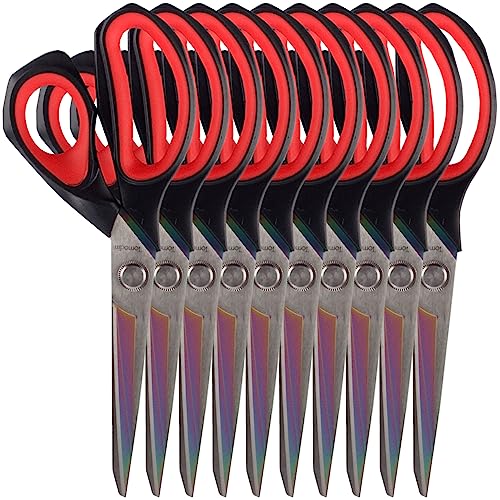 JubileeYarn Forged Titanium Fabric Shears - 9.5" Black w/Red - 10 Units