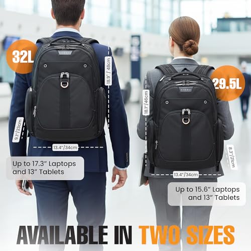 EVERKI Atlas Business Backpack with Laptop Compartment, Black - 32 Liters