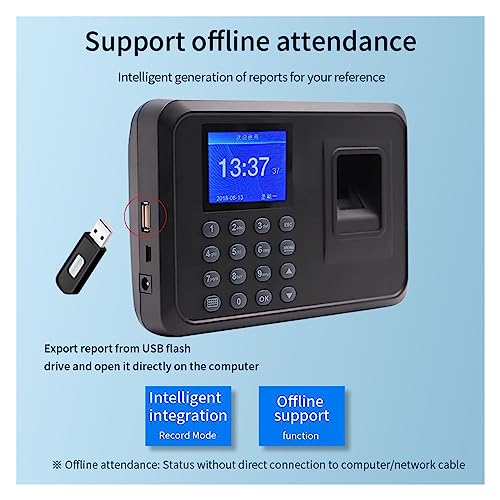 MHJKHG Clocking in Machine, Time Clock,Attendence Machine Biometric Attendance System USB Fingerprint Reader Time Clock