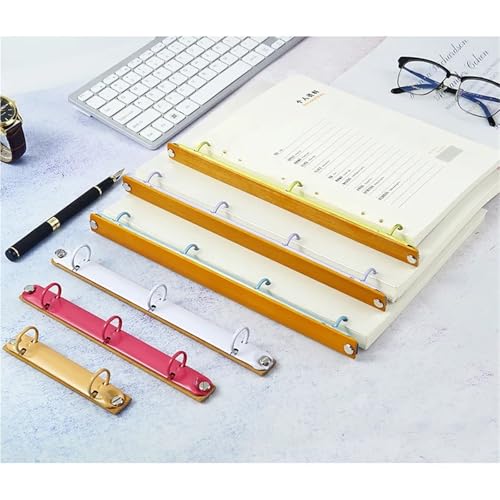 Ring Clips 10PCS A4 A7 Color Binder with Backboard DIY Notebook Metal Accessories Hole Clip Loose-Leaf Binding Rings Mini(Silver,A7)