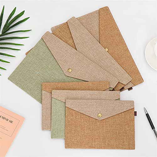 Filing Envelopes A4/A5 Document Bag Canvas Felt File Briefcase Paper Holder File Folder Simple Portable Organizer Students Stationery Supplies 2 pcs Plastic Folders (Color : Army Green S)