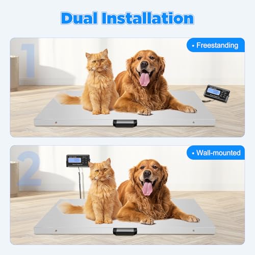 40'' x 20'' Large Livestock Vet Scale, 1100 Lbs Heavy Duty Digital Livestock Platform Scale Stainless Steel Platform Electronic Postal Shipping Scale for Vet Animal Pet Cat Dog Cattle