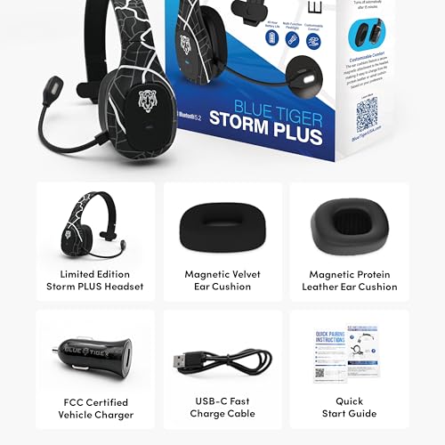 Blue Tiger Storm Plus Road Edition- Trucker Bluetooth Headset with Mic