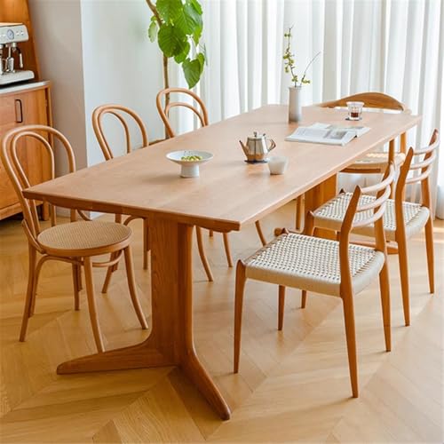 YUHUAWF Writing Desk Modern Ash Study Writing Desk Farmhouse Solid Wood Dining Table, Simple Rectangle PC for Home Office Computer Desks(S)