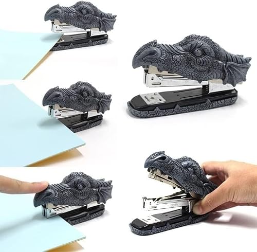Desktop Staplers-Mini Stapler-Creative Animal Stapler Resin Small ，for Office Stationery Home Crafts Decoration-Grey