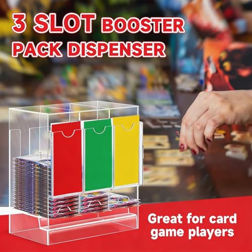 MENGLANSI Clear Acrylic Card Storage Box with Push Out Dispenser for Easy Access and Organization Acrylic Wallet