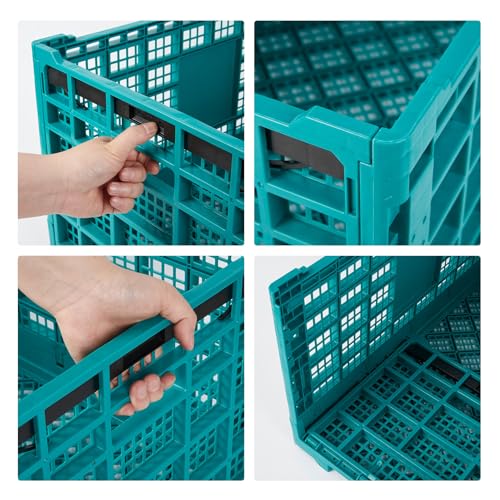 Jojoka 52L Heavy-Duty Collapsible Stackable Plastic Storage Crate - Green