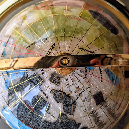 14" Mother of Pearl GEMSTONE GLOBE with GOLD Stand