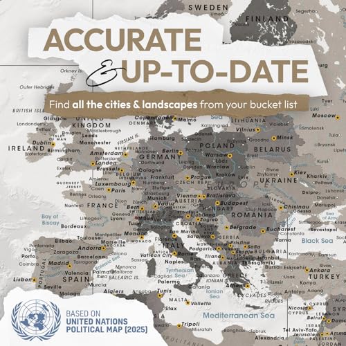 World Travel Wall Map Poster | Push Pin Travel Map Print for Travel Tracking (53 x 40)