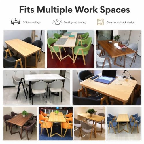 RIXNOMA Round Conference Table, Modern Wooden Meeting Table with Sturdy Wood Base for Office Conference Rooms and Business Meetings
