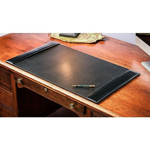 Dacasso 6 Piece Black Bonded Leather Luxury Desk Accessory Set - Desk Pad & Organization Essentials