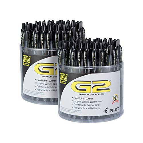 PILOT G2 Premium Gel Pens, Fine Point 0.7mm, Black Ink, 144-Pack