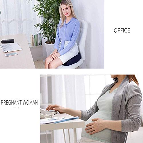 NCRD Seat Cushion Pillow for Office Chair - Memory Foam Firm Coccyx Pad - Tailbone, Sciatica, Lower Back Pain Relief - Contoured Posture Corrector for Car,Home,Office (Color : Blue)