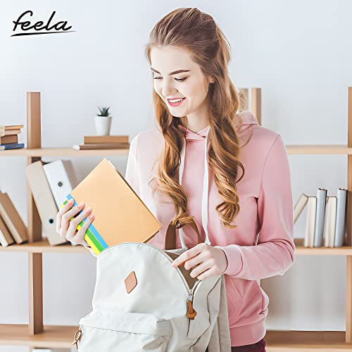 feela 48 Pack Composition Notebooks Bulk, Kraft Cover Lined Blank College Ruled Composition Travel Journals with Rainbow Spines For Women Students Business, 60 Pages, 8.3”x 5.5”, A5, 8 Colors