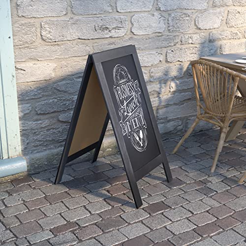 EMMA + OLIVER Black 40x20 Deluxe Magnetic Chalkboard Set
