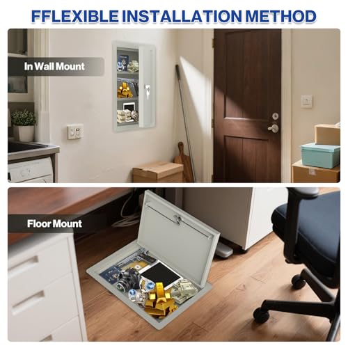 POCHAR In Wall Safe Lock Box with Disguise Sticker for Home, Office