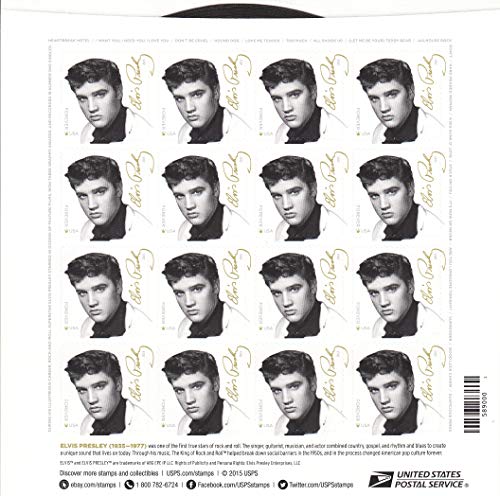 Elvis Presley (Sheet of 16) First-Class Mail Forever Postage Stamps 2015 Scott #5009
