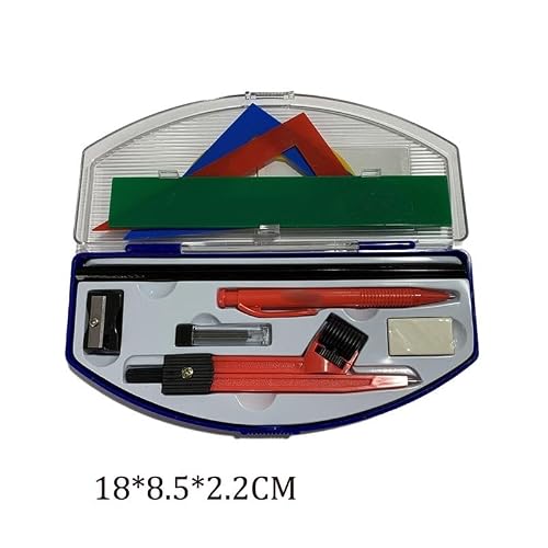 Compass Ruler Protractor Stationery Set 10 Piece