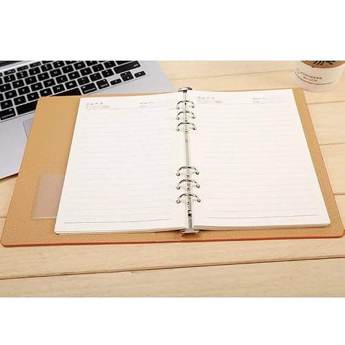 NSUQOA JSEIAJB Faux Leather Notebook A4 A6 B5 A5 Spiral Planner Hard Cover Office Business Notepad Binder(C,A5 size 232x177mm)