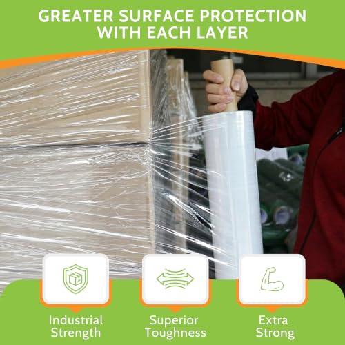 PSBM Pallet Stretch Film/Wrap with Handles 20" x 1000' 80 GA Clear 4 Rolls