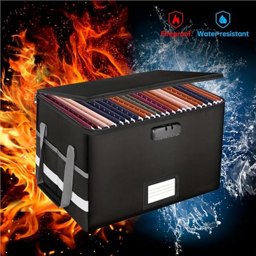 Fireproof Waterproof File Box with Combination Lock
