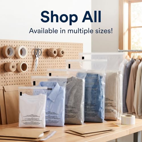 10" X 13" (1000 Count) Self Seal Clear Poly Bags with Suffocation Warning