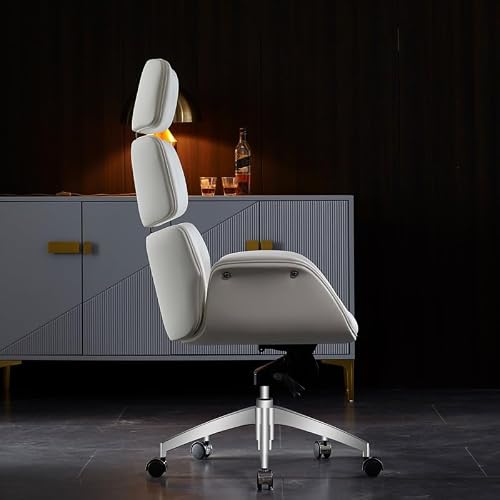 Executive Office Chair, Classic Boss Office Chair, Traditional Wingback Faux Leather Executive Desk Chair, Tufted Back and Nail Head Trim High Back Desk Chair for Home and Office ( Color : Brown )