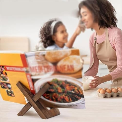 BXFIRS Wood Book Stand Desk in The Study Reading Rack Restaurant Holder(Walnut)