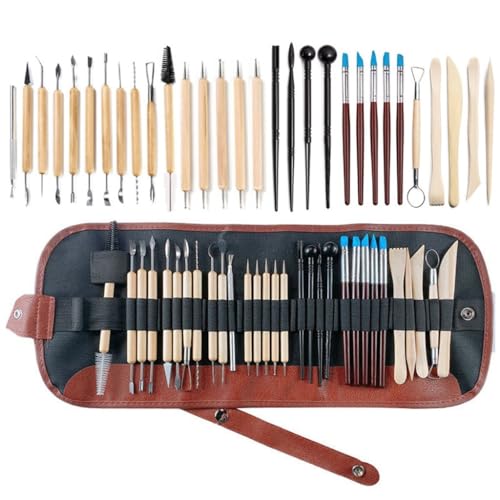 QVEZPRYX 30-piece Clay Tool Set Polymer Sculpture Making Tools DIY for Beginners