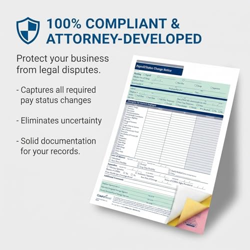 ComplyRight Payroll Change Notice, 3-Part | 8-1/2” x 11” | HR & Employee Management | 50 Pack