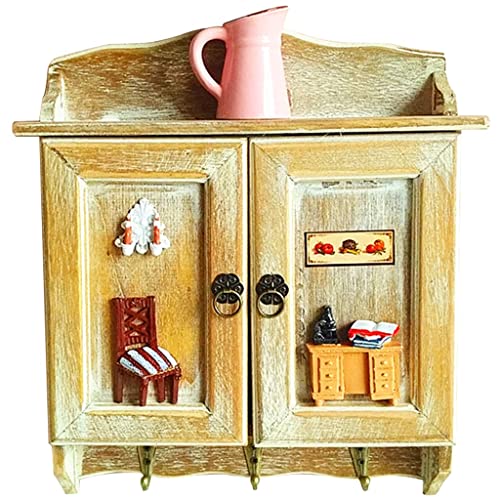 YTUdfhGDJ Key Storage Cabinet, American Retro Style Wall-Mounted Key Cabinet(Natural Color D)