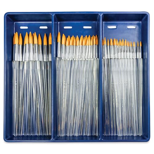 BLBOX-CLGTLHROUND-60 | Gold Taklon Long Handle Round 60pc Deluxe Brush Set