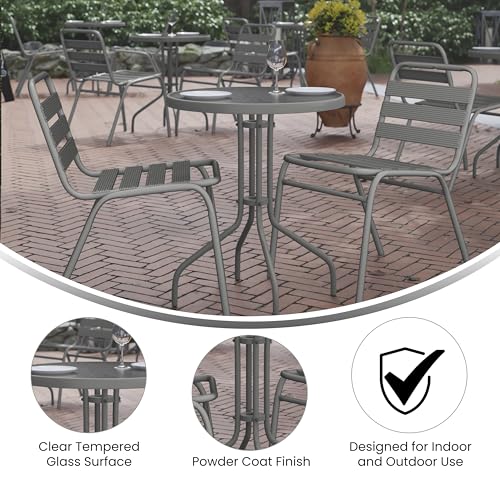 Flash Furniture 23.75 in Round Table, Silver