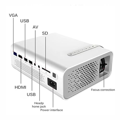 GVRMLDF Portable Projector Led Video High-definition Movie Protective High Efficiency Projectors for Home