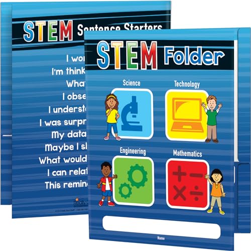 Really Good Stuff STEM Folders, 12 Laminated 2-Pocket Folders