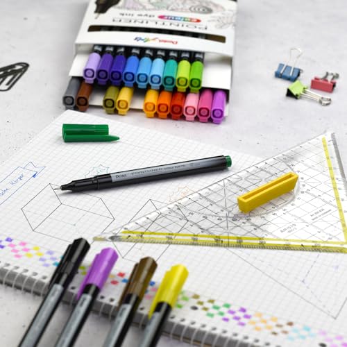 Pentel Pointliner Colour S40 Fineliner - Dye Ink, 0.4 mm, Brown (Pack of 12)