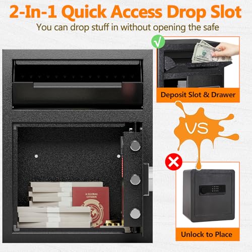 KAER 2.6 Cuft Drop Safe for Business Quick Place Safe with Cash Drop Slot