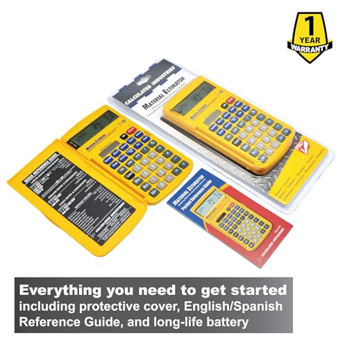Calculated Industries 4019 Material Estimator Calculator | Finds Project Building Material Costs for DIY’s, Contractors, Tradesmen, Handymen and Construction Estimating Professionals,Yellow