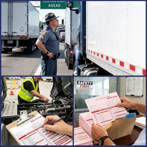 Annual Vehicle Inspection Forms and White Labels, 50 Sets, 3-Part NCR Kit