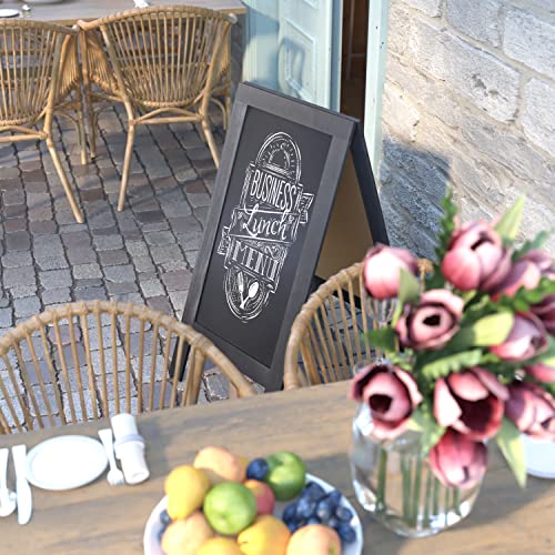 EMMA + OLIVER Black 40x20 Deluxe Magnetic Chalkboard Set