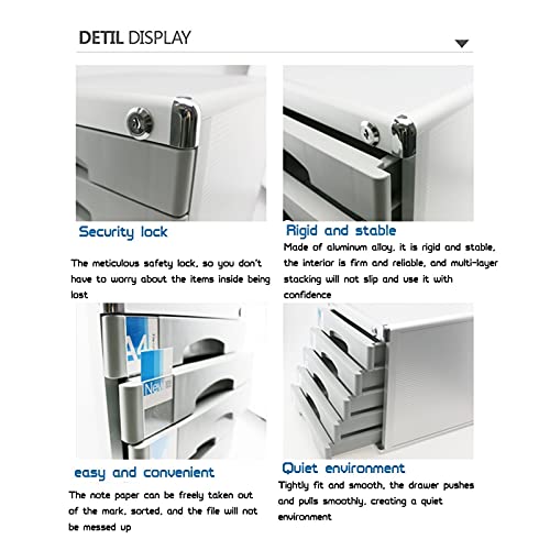 ZXFF 5-Layer Desktop File Cabinet, Aluminum Alloy Multi-Layer Storage Box Drawer Can Be Locked, Used for A4 Paper, Magazines, Paperwork and Documents (Size : 30×36×30.5cm)
