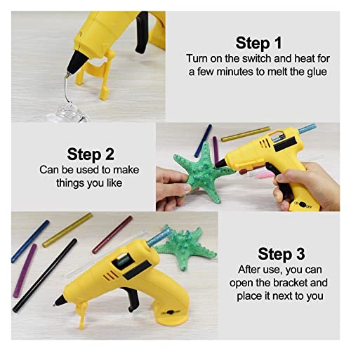 LIBODD Hot Glue Gun USB Charging Wireless Glue Gun with 100Pcs 7mm Glue Sticks DC Mini Gluegun Graft DIY Tool for Home School for DIY Arts, Crafts and Quick Repairs(N-220AY-20PC)