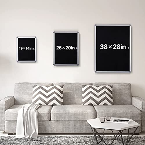 EVERSUPPLY 38x28 in Enclosed Letter Board, Black Felt Display Case